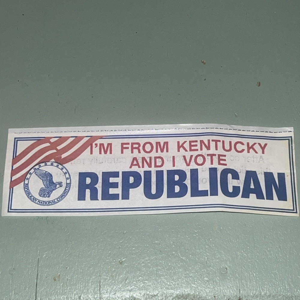 Vintage 1990s I'M FROM KENTUCKY AND‎ I VOTE REPUBLICAN Sticker - RNC